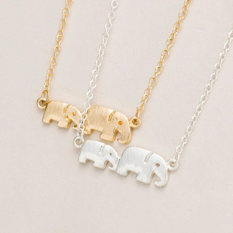 LilliPhant necklace Two Cute Elephants Necklace - Gold or Silver Plated!