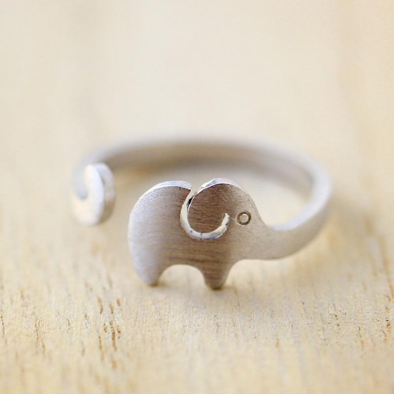 Cute Silver Elephant Ring - Adjustable!