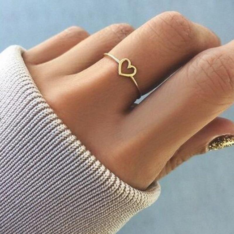 Simple Heart Rings New Fashion  Heart Shaped for Woman